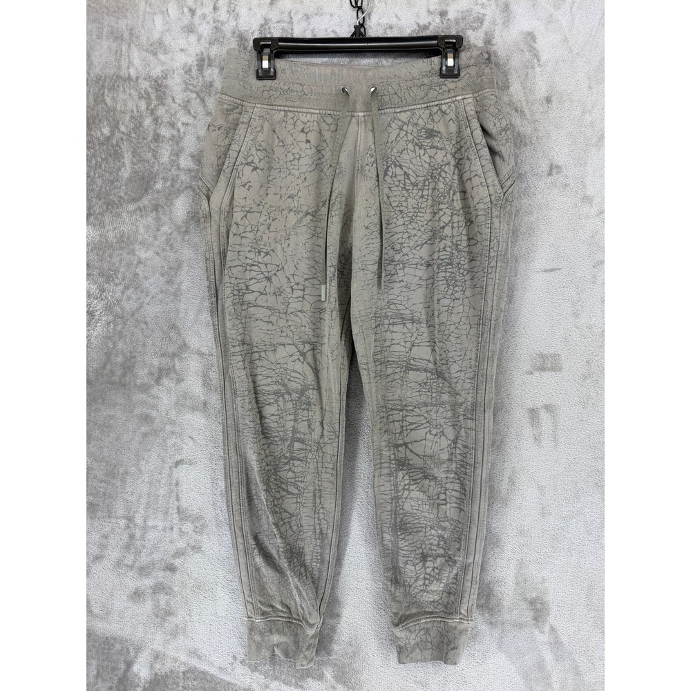 Lululemon Scuba High-Rise Jogger 10 Grey Crackle Print Fleece Sweatpants LW5DMKS